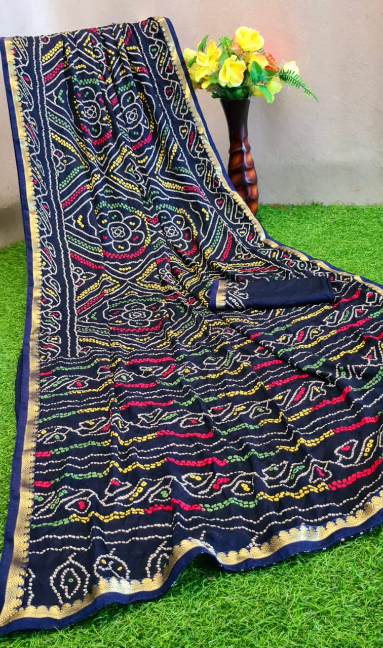 Mahek 24 Latest Designer Regular Wear Heavy Bandhani Printed Chiffon Saree Collection